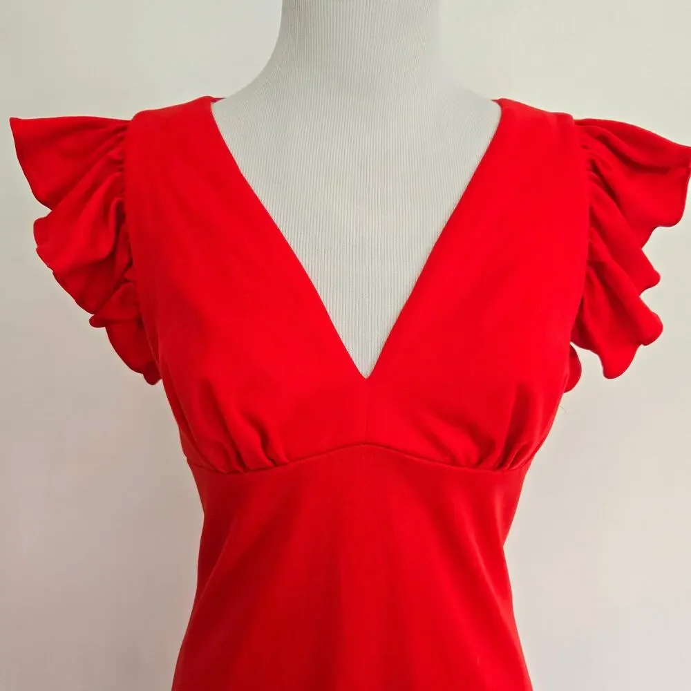 Vintage 70s Jack Hartley Babydoll Maxi Dress Open Back Event Wedding Women Small - Picture 2 of 10